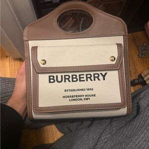 Burberry Brown and White Men's Bag